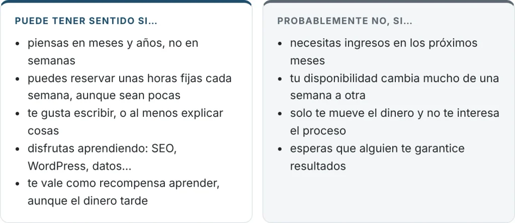 Dos columnas: a quién le puede compensar crear un blog y a quién probablemente no